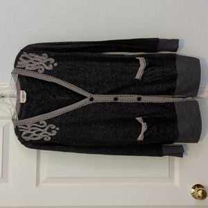 Lightweight Grey Embellished Cardigan